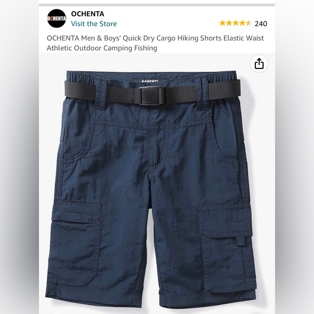 New YL Quick Dry Blue Cargo Shorts